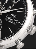 IWC Portofino Chronograph Black Dial Black Leather Strap Watch for Men - IW391008 Buy Now By IWC