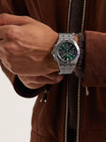 Breitling Chronomat B01 42 Green Dial Silver Steel Strap Watch for Men - AB0134101L1A1 Buy Now By Breitling