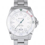 Gucci Dive Quartz White Dial Silver Steel Strap Watch For Men - YA136336 Buy Now By Gucci