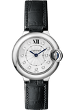 Cartier Ballon Bleu de Cartier Diamonds Silver Dial Black Leather Strap Watch for Women - W4BB0008 Buy Now By Cartier