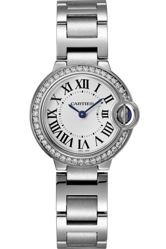 Cartier Ballon Bleu De Cartier Diamonds White Dial Silver Steel Strap Watch for Women - W4BB0015 Buy Now By Cartier