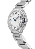 Cartier Ballon Bleu De Cartier Diamonds White Dial Silver Steel Strap Watch for Women - W4BB0015 Buy Now By Cartier