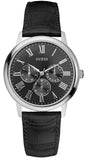 Guess Wafer Analog Black Dial Black Leather Strap Watch For Men - W70016G1 Buy Now By Guess