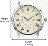 Guess Wafer Quartz White Dial Brown Leather Strap Watch For Men - W70016G2 Buy Now By Guess