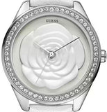 Guess Rosette Analog White Dial White Leather Strap Watch For Women - W75043L1 Buy Now By Guess