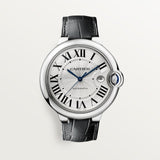 Cartier Ballon Bleu de Cartier Silver Dial Black Leather Strap Watch for Men - WSBB0026 Buy Now By Cartier