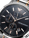 Emporio Armani Renato Chronograph Black Dial Two Tone Steel Strap Watch For Men - AR11165 Buy Now By Emporio Armani