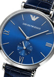 Emporio Armani Gianni T Bar Quartz Blue Dial Blue Leather Strap Watch For Men - AR11300 Buy Now By Emporio Armani
