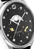 Gucci G-Timeless Moonphase Black Dial Black Leather Strap Watch For Men - YA126327 Buy Now By Gucci