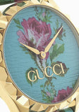 Gucci G Timeless Floral Turquoise Dial Turquoise Leather Strap Watch For Women - YA1264085 Buy Now By Gucci
