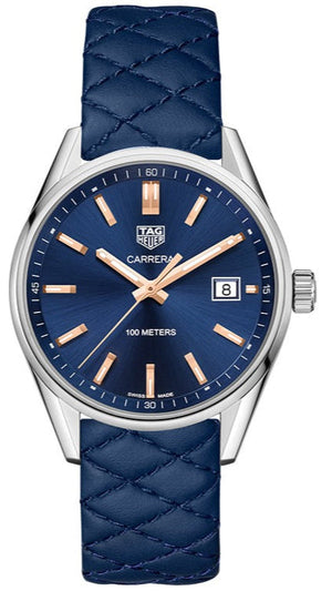 Tag Heuer Carrera Quartz Blue Dial Blue Calfskin Leather Strap Watch for Women - WAR1112.FC6391 Buy Now By Tag Heuer