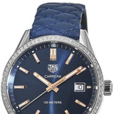 Tag Heuer Carrera Quartz Diamonds Blue Dial Blue Leather Strap Watch for Women - WAR1114.FC6391 Buy Now By Tag Heuer
