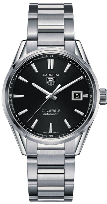 Tag Heuer Carrera Automatic Black Dial Silver Steel Strap Watch for Men - WAR211A.BA0782 Buy Now By Tag Heuer