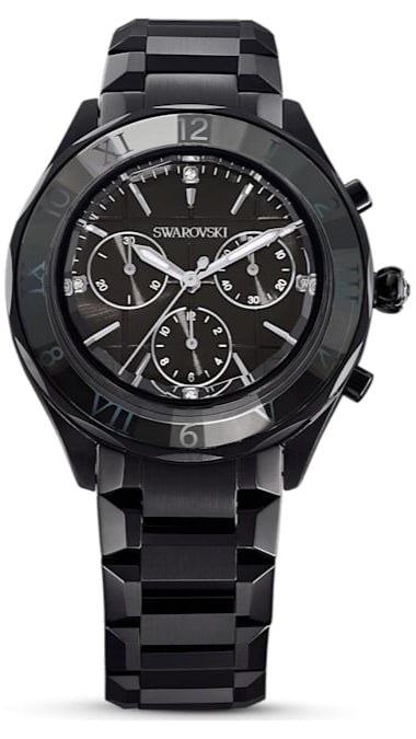 Swarovski Dextera Chronograph Black Dial Black Steel Strap Watch for Women - 5641393 Buy Now By Swarovski