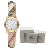 Burberry The City Diamonds Mother of Pearl Dial Brown Leather Strap Watch for Women - BU9226 Buy Now By Burberry