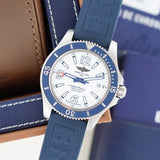 Breitling Superocean II Automatic 42mm White Dial Blue Rubber Strap Watch for Men - A17366D81A1S2 Buy Now By Breitling