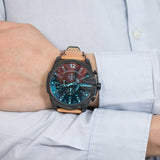 Diesel Mega Chief Chronograph Black Dial Brown Leather Strap Watch For Men - DZ4476 Buy Now By Diesel