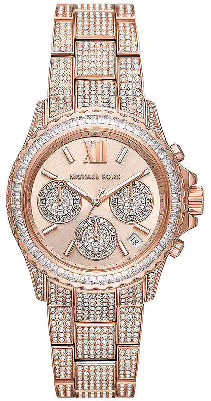 Michael Kors Everest Chronograph Crystals Rose Gold Dial Rose Gold Steel Strap Watch For Women - MK7235 Buy Now By Michael Kors