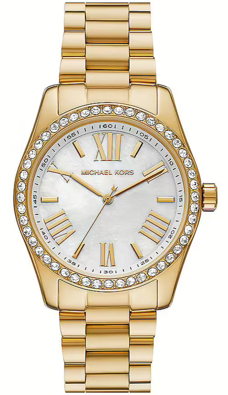 Michael Kors Lexington Mother of Pearl White Dial Gold Steel Strap Watch for Women - MK1079 Buy Now By Michael Kors