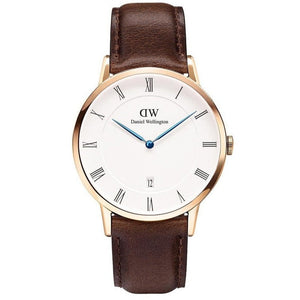 Daniel Wellington Dapper Bristol White Dial Brown Leather Strap Watch For Men - DW00100086 Buy Now By Daniel Wellington
