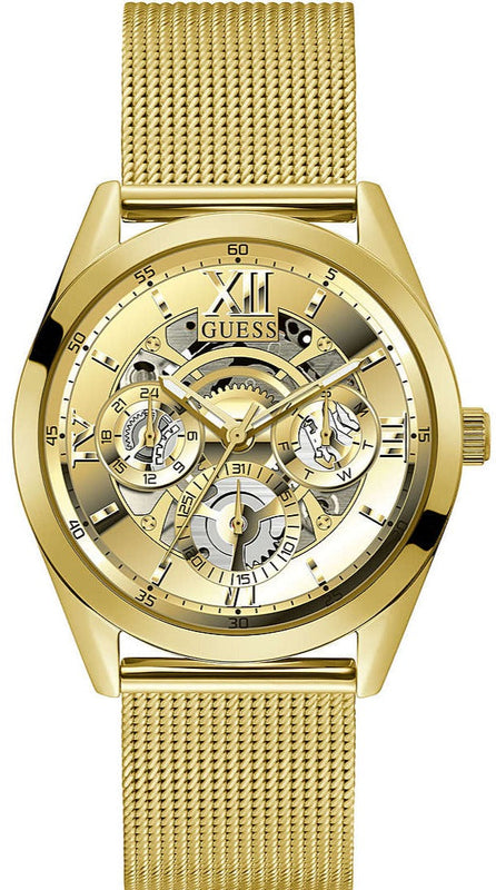 Guess Tailor Multifunction Gold Dial Gold Mesh Bracelet Watch for Men - GW0368G2 Buy Now By Guess