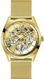Guess Tailor Multifunction Gold Dial Gold Mesh Bracelet Watch for Men - GW0368G2 Buy Now By Guess