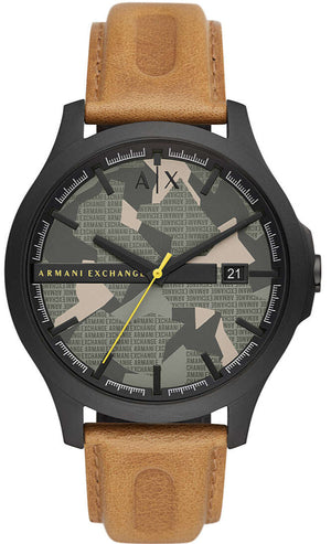 Armani Exchange Hampton Chronograph Green Dial Brown Leather Strap Watch For Men - AX2412 Buy Now By Armani Exchange