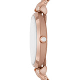Emporio Armani Gianni T-Bar Crystals Silver Dial Rose Gold Steel Strap Watch For Women - AR11446 Buy Now By Emporio Armani