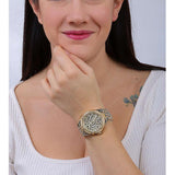 Michael Kors Lennox Three Hand Crystals Gold Dial Two Tone Steel Strap Watch For Women - MK7284 Buy Now By Michael Kors