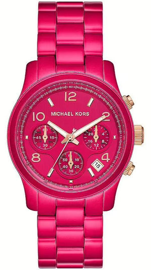 Michael Kors Runway Chronograph Limited Edition Pink Dial Pink Steel Strap Watch for Women - MK7478LE Buy Now By Michael Kors