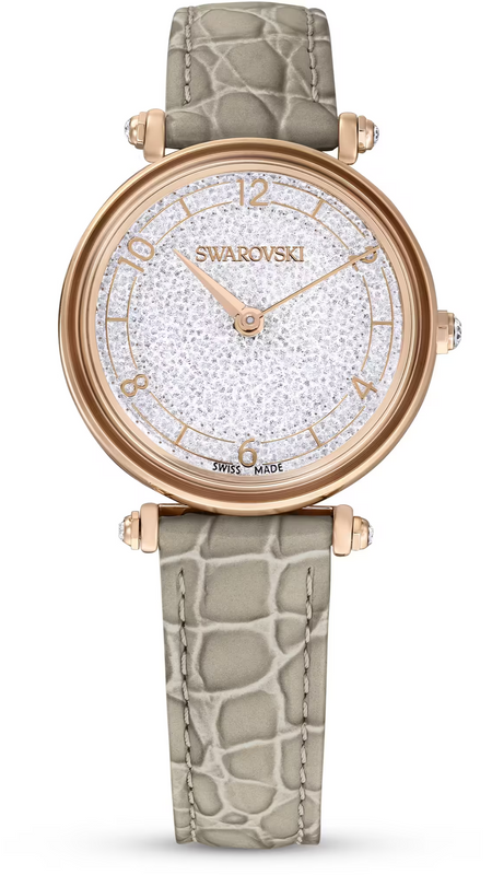 Swarovski Crystalline Wonder Silver Dial Beige Leather Strap Watch for Women - 5656899 Buy Now By Swarovski