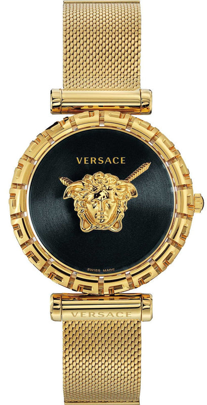 Versace Palazzo Empire Greca Black Dial Gold Mesh Bracelet Watch for Women - VEDV00519 Buy Now By Versace