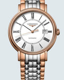 Longines Presence 38.5mm Automatic White Dial Two Tone Steel Strap Watch for Men - L4.921.1.11.7 Buy Now By Longines