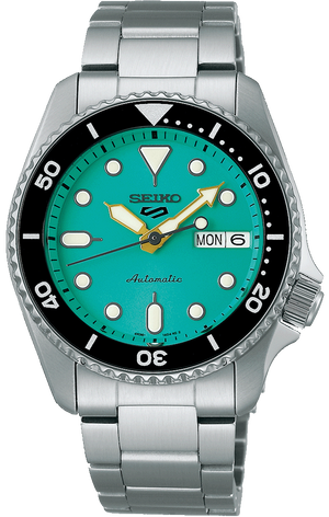 Seiko 5 Sports SKX Midi Automatic Teal Dial Silver Steel Strap Watch For Men - SRPK33K1 Buy Now By Seiko
