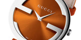 Gucci Interlocking G Quartz Orange Dial Orange Leather Strap Watch For Women - YA133316 Buy Now By Gucci