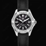Tag Heuer Aquaracer Diamonds Mother of Pearl Black Dial Black Nylon Strap Watch for Women - WAY131P.FT6092 Buy Now By Tag Heuer