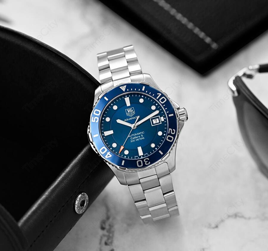 Tag Heuer Aquaracer Caliber 5 Automatic Blue Dial Silver Steel Strap Watch for Men - WAN2111.BA0822 Buy Now By Tag Heuer