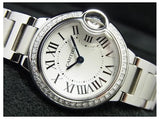 Cartier Ballon Bleu De Cartier Diamonds White Dial Silver Steel Strap Watch for Women - W4BB0015 Buy Now By Cartier