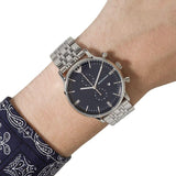 Emporio Armani Gianni Chronograph Blue Dial Silver Steel Strap Watch For Men - AR1648 Buy Now By Emporio Armani