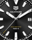 Tag Heuer Aquaracer Quartz Black Dial Black Rubber Strap Watch for Men - WAY101A.FT6141 Buy Now By Tag Heuer
