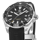 Tag Heuer Aquaracer Quartz Black Dial Black Rubber Strap Watch for Men - WAY101A.FT6141 Buy Now By Tag Heuer