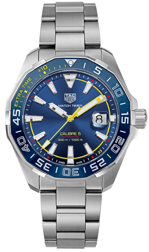 Tag Heuer Aquaracer Caliber 5 Match Timer Shinji Kagawa Edition Blue Dial Silver Steel Strap Watch for Men - WAY201H.BA0927 Buy Now By Tag Heuer