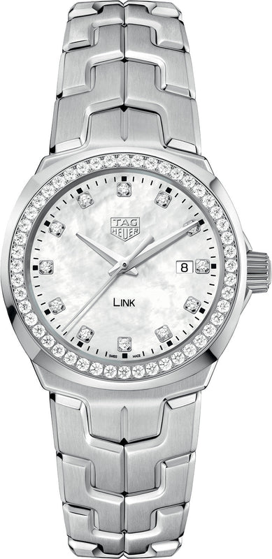 Tag Heuer Link Quartz Diamonds Mother of Pearl Dial Silver Steel Strap Watch for Women - WBC1316.BA0600 Buy Now By Tag Heuer