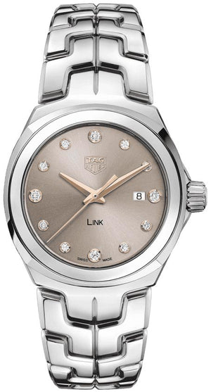 Tag Heuer Link Quartz Brown Dial Silver Steel Strap Watch for Women - WBC131E.BA0649 Buy Now By Tag Heuer