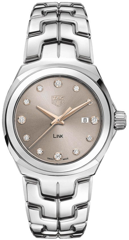 Tag Heuer Link Quartz Brown Dial Silver Steel Strap Watch for Women - WBC131E.BA0649 Buy Now By Tag Heuer