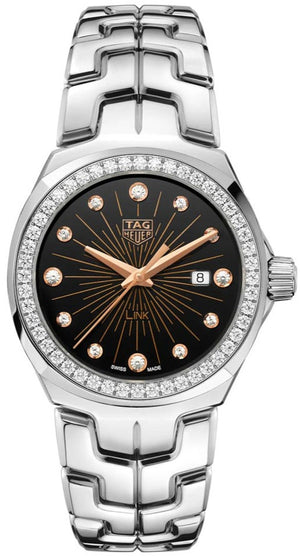 Tag Heuer Link Quartz Diamonds Black Dial Silver Steel Strap Watch for Men - WBC131G.BA0649 Buy Now By Tag Heuer