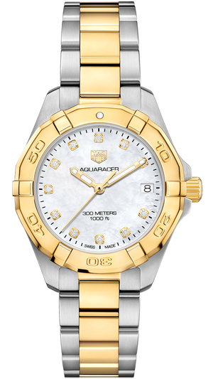 Tag Heuer Aquaracer White Mother of Pearl Dial Two Tone Steel Strap Watch for Women - WBD1322.BB0320 Buy Now By Tag Heuer