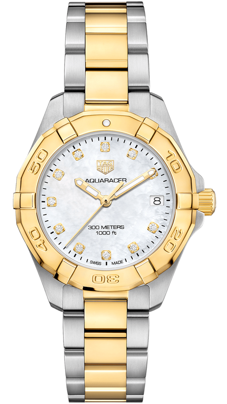 Tag Heuer Aquaracer White Mother of Pearl Dial Two Tone Steel Strap Watch for Women - WBD1322.BB0320 Buy Now By Tag Heuer