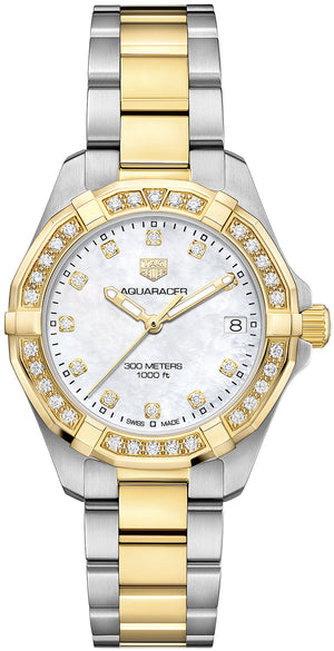 Tag Heuer Aquaracer Diamonds Mother of Pearl Dial Two Tone Steel Strap Watch for Women - WBD1323.BB0320 Buy Now By Tag Heuer