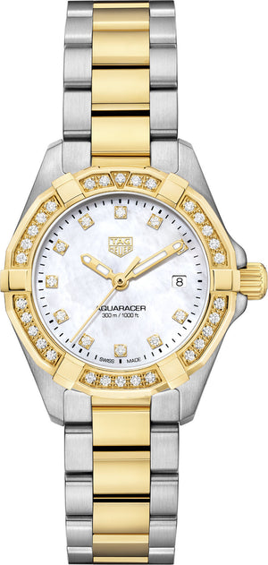 Tag Heuer Aquaracer Quartz Diamonds Mother of Pearl Dial Two Tone Steel Strap Watch for Women - WBD1423.BB0321 Buy Now By Tag Heuer